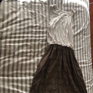 prana maxi dress size small white and navy green